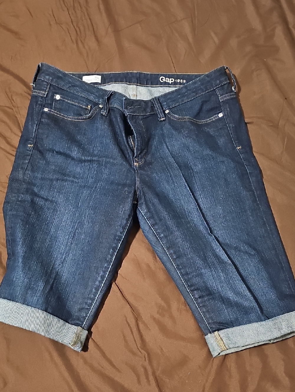GAP Dark Blue Rolled Cuff Denim Shorts